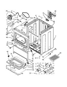 Cabinet Parts Diagram and Parts List for 110C68012011  Kenmore Dryer