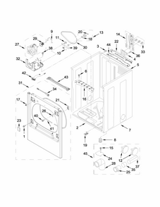 Cabinet Parts Diagram and Parts List for 11068132411  Kenmore Dryer
