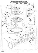 PUMP AND MOTOR PARTS Diagram and Parts List for KUDI01TJBL0  KitchenAid Dishwasher