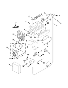 Ice Maker Parts Diagram and Parts List for KBFN502EPA00  KitchenAid Refrigerator