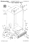 CABINET, LITERATURE Diagram and Parts List for KSRB27FHWH00  KitchenAid Refrigerator