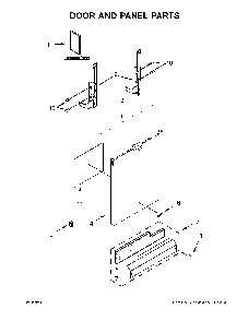 Door and panel parts Diagram and Parts List for WDF520PADB9  Whirlpool Dishwasher