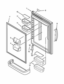 Refrigerator Door Parts Diagram and Parts List for 59669363010  Kenmore Refrigerator