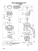 PUMP AND MOTOR PARTS Diagram and Parts List for SUD5100MQ0  Whirlpool Dishwasher