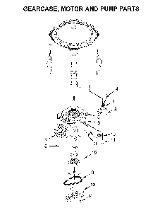 Gearcase, motor and pump parts Diagram and Parts List for 11025132412  Kenmore Washer