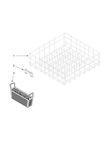 Lower Rack Parts Diagram and Parts List for WDF110PABT4  Whirlpool Dishwasher