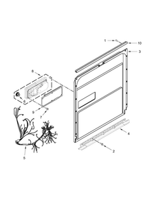 Inner Door Parts Diagram and Parts List for KDTE104DSS1  KitchenAid Dishwasher