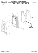CONTROL PANEL PARTS Diagram and Parts List for GH5184XPS4  Whirlpool Microwave