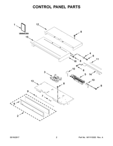 Control Panel Parts Diagram and Parts List for WOS72EC7HB00  Whirlpool Range