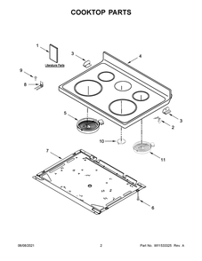 Part Location Diagram of W11401734 Whirlpool Tech Sheet