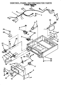 Control Panel And Separator Diagram and Parts List for CSP2761EW0  Whirlpool Dryer