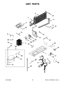 Unit Parts Diagram and Parts List for WRT108FFDW04  Whirlpool Refrigerator