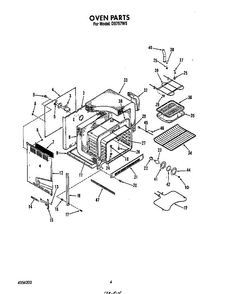 Oven Diagram and Parts List for D9757*5  Roper Range