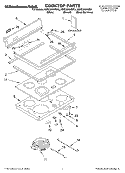 COOKTOP PARTS Diagram and Parts List for KERC506HBT3  KitchenAid Range
