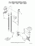 FILL, DRAIN AND OVERFILL PARTS Diagram and Parts List for KUDS30IXBL0  KitchenAid Dishwasher