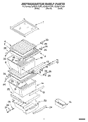 REFRIGERATOR SHELF Diagram and Parts List for GD25BFCHT01  Whirlpool Refrigerator