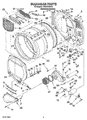 BULKHEAD PARTS Diagram and Parts List for WGD9600SU0  Whirlpool Dryer