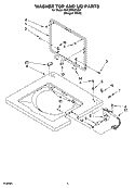 WASHER TOP AND LID PARTS Diagram and Parts List for BYCWD6274W4  Crosley Washer Dryer Combo