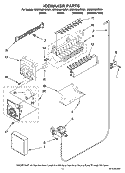 ICEMAKER PARTS Diagram and Parts List for MSD2658KGB01  Whirlpool Refrigerator