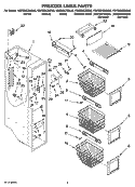 FREEZER LINER PARTS Diagram and Parts List for KSRS25CSSS02  KitchenAid Refrigerator