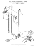 FILL, DRAIN AND OVERFILL PARTS Diagram and Parts List for 7WDT770PAYW2  Whirlpool Dishwasher