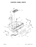 CONTROL PANEL PARTS Diagram and Parts List for KUIS18PNXW2  KitchenAid Ice Maker