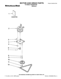 MOTOR AND DRIVE PARTS Diagram and Parts List for KUCS03FTSS3  KitchenAid Trash Compactor