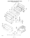 OVEN DOOR AND BROILER Diagram and Parts List for SF330PSKW0  Whirlpool Range