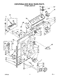 CONTROLS AND REAR PANEL Diagram and Parts List for LA9500XTM0  Whirlpool Washer