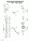 MOTOR AND ICE CONTAINER PARTS Diagram and Parts List for KSBS25IVBL01  KitchenAid Refrigerator