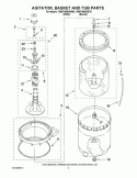 AGITATOR, BASKET AND TUB PARTS Diagram and Parts List for 7MWT98800WM0  Whirlpool Washer