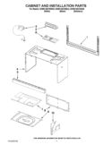 CABINET AND INSTALLATION PARTS Diagram and Parts List for KHMC1857WSS0  KitchenAid Microwave