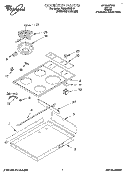 COOKTOP, LITERATURE Diagram and Parts List for RS600BXBH1  Whirlpool Range