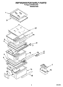 REFRIGERATOR SHELF PARTS Diagram and Parts List for 6GD25DCXHS07  Whirlpool Refrigerator