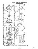 PUMP AND MOTOR Diagram and Parts List for SHU55010  Whirlpool Dishwasher