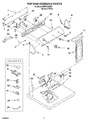 TOP AND CONSOLE PARTS Diagram and Parts List for CEDS563MQ0  Crosley Dryer
