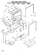 TUB AND FRAME PARTS Diagram and Parts List for KUDS03FSBT2  KitchenAid Dishwasher