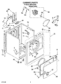 CABINET PARTS Diagram and Parts List for RED4340SQ0  Roper Dryer