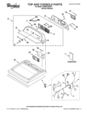 TOP AND CONSOLE PARTS Diagram and Parts List for YWED5700AC0  Whirlpool Dryer