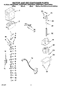 MOTOR AND ICE CONTAINER PARTS Diagram and Parts List for KSRP22FSBT01  KitchenAid Refrigerator
