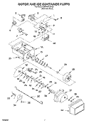 MOTOR AND ICE CONTAINER Diagram and Parts List for KSBP25FJSS00  KitchenAid Refrigerator
