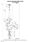 BRAKE AND DRIVE TUBE PARTS Diagram and Parts List for 2DHTW4305TQ0  Whirlpool Washer