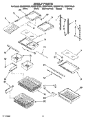 SHELF PARTS Diagram and Parts List for GB2SHTXTB01  Whirlpool Refrigerator