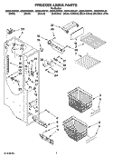 FREEZER LINER PARTS Diagram and Parts List for GS6NVEXSB01  Whirlpool Refrigerator