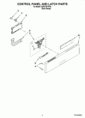 CONTROL PANEL AND LATCH PARTS Diagram and Parts List for KUDE70FVPA0  KitchenAid Dishwasher