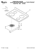 COOKTOP PARTS Diagram and Parts List for RF214LXTB0  Whirlpool Range