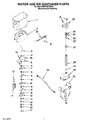 MOTOR AND ICE CONTAINER PARTS Diagram and Parts List for KSRY25CTMS01  KitchenAid Refrigerator