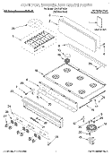 COOKTOP, BURNER AND GRATE PARTS Diagram and Parts List for KGCP467HSS0  KitchenAid Cooktop