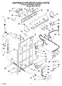 CONTROLS AND REAR PANEL Diagram and Parts List for LSQ7030LQ0  Whirlpool Washer