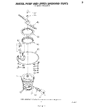 HEATER, PUMP AND LOWER SPRAYARM Diagram and Parts List for DU5503XL0  Whirlpool Dishwasher